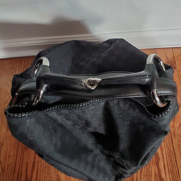 Gucci Horsebit Hobo GG Canvas Large Black - Picture 12 of 16
